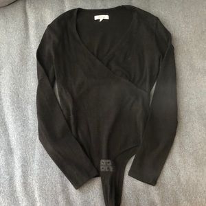 Madewell black cross bodysuit size medium